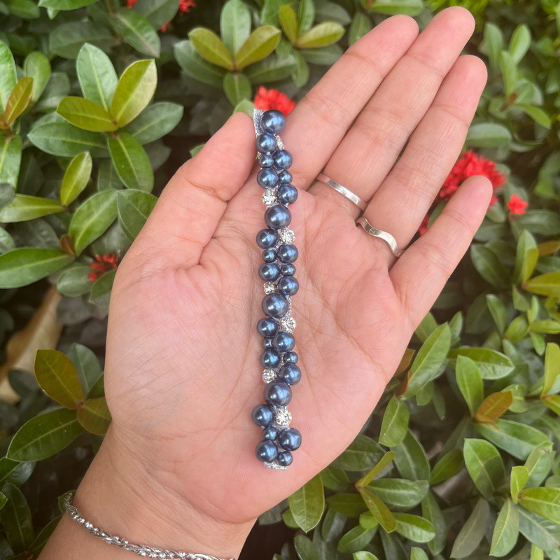 payet rangkai mutiara instan - navy series