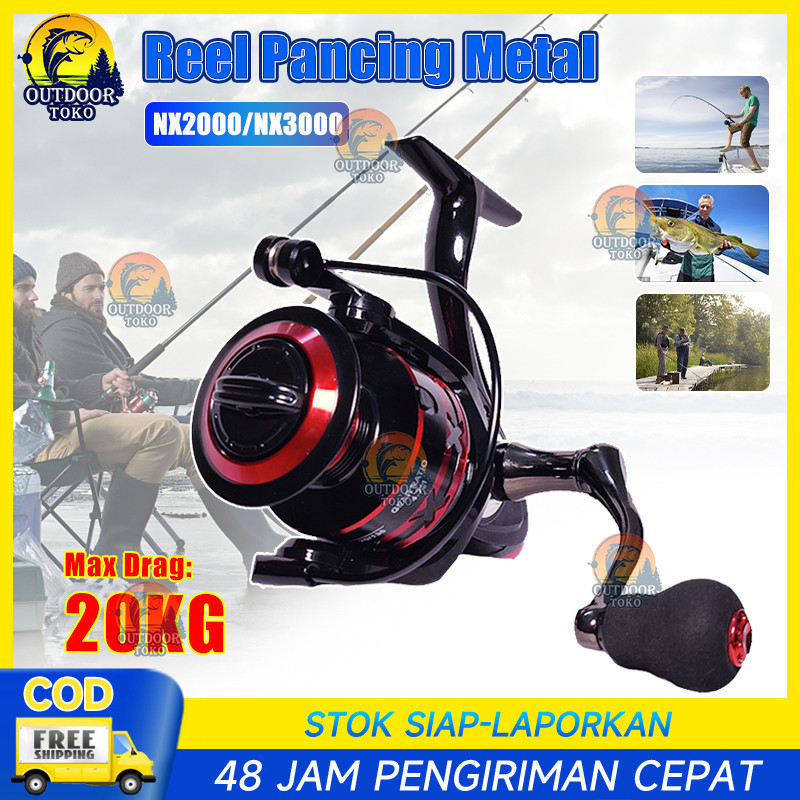 Reel pancing logam max drag 20kg 2000/3000 model cocok untuk memancing di laut di semua perairan fis