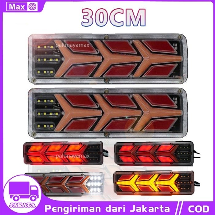 STOPLAMP LAMPU REM BELAKANG LED 12VOLT 30CM LAMPU MOBIL TRUK GRAND MAX PICK UP L 300 2pcs