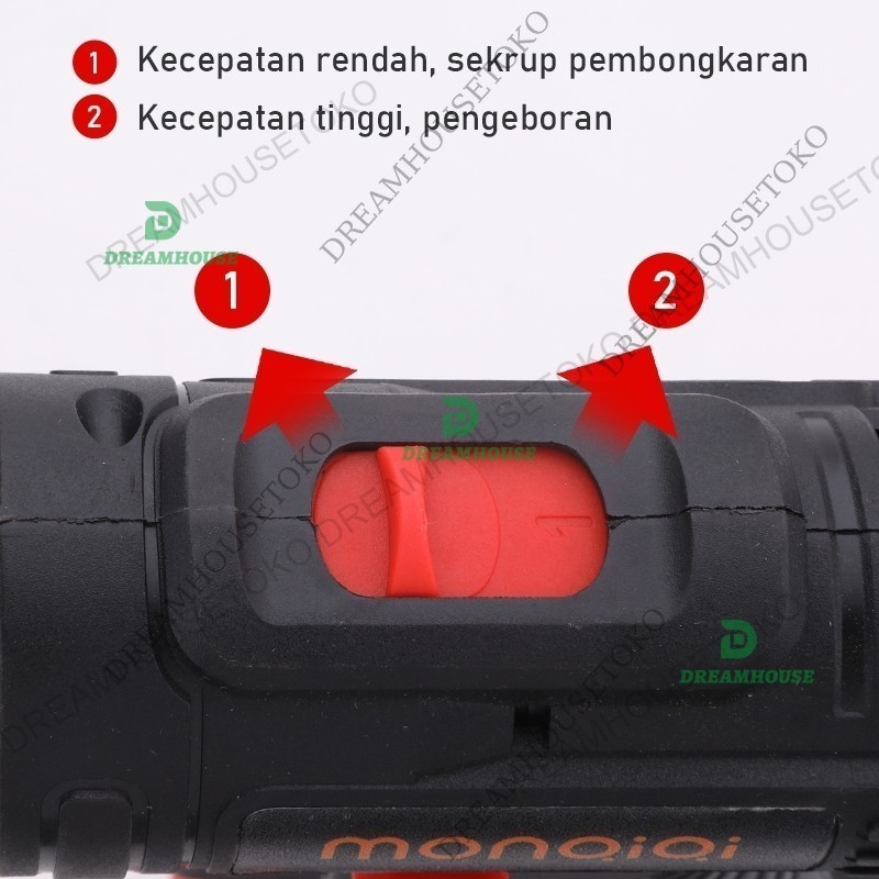 Mesin Bor Murah Alat-Alat Listrik Bor Listrik + Baterai + Charger 36V Tanpa Kabel Bor Listrik Bor