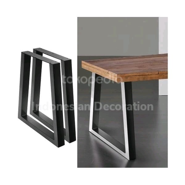 Kaki meja besi hollow minimalis / meja cafe / meja kantor / meja kerja - T75xL60