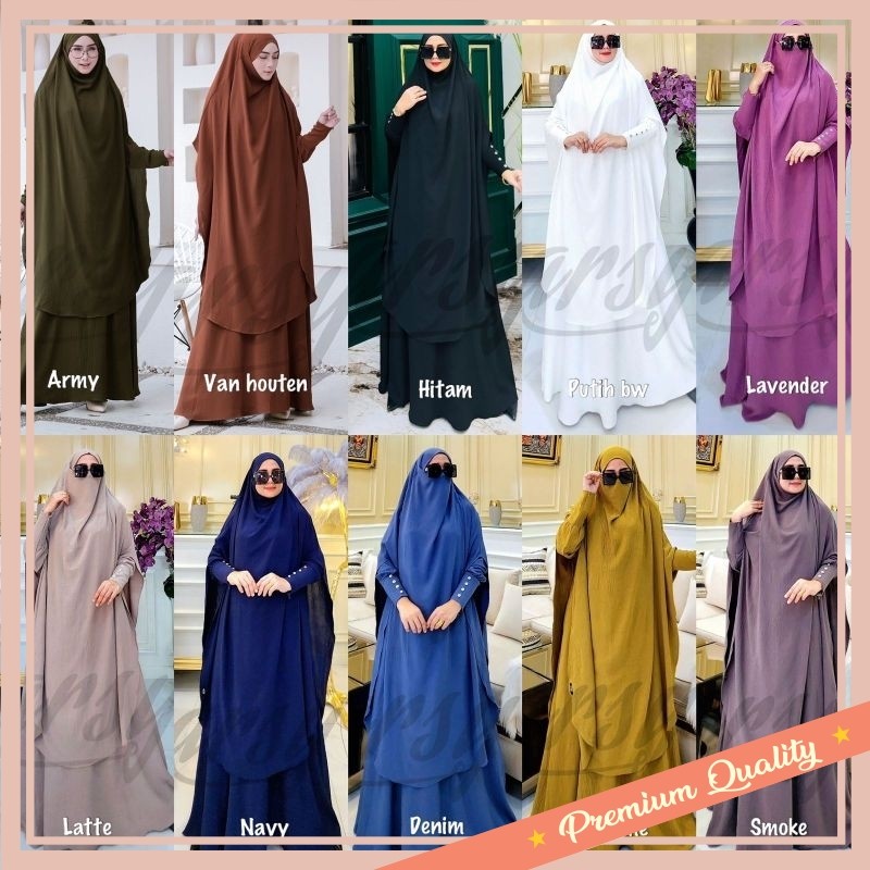 Baju Lebaran Wanita Kekinian Modern Keren Bahan Premium / NUSAIBA SYARI UMROH HAJI GAMIS CADAR BY AR