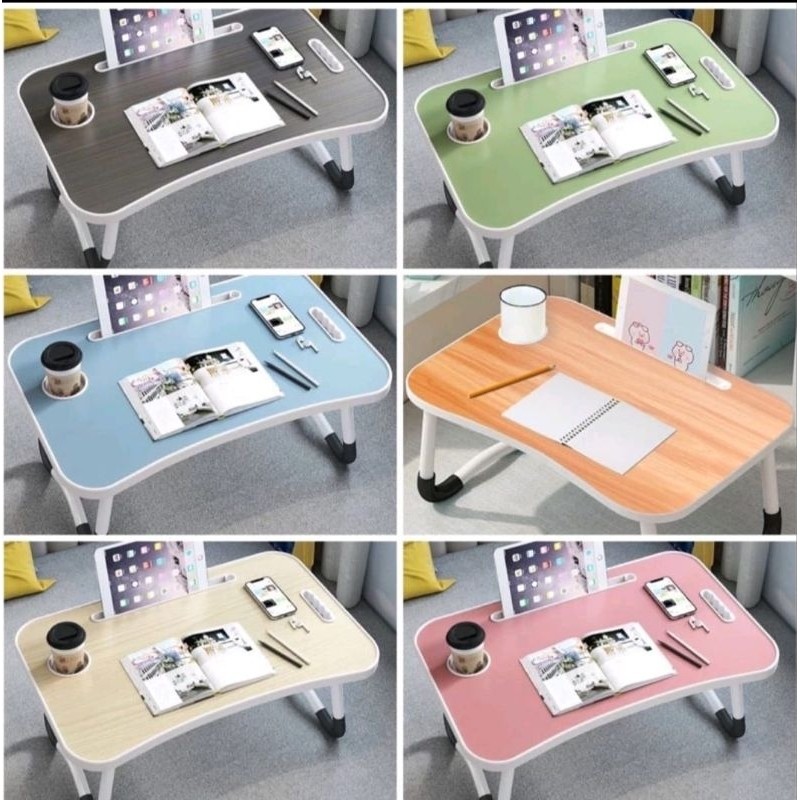 (Khusus Instan Medan) MEJA LIPAT 3 LUBANG MEJA BELAJAR / MEJA LAPTOP / MEJA POLOS