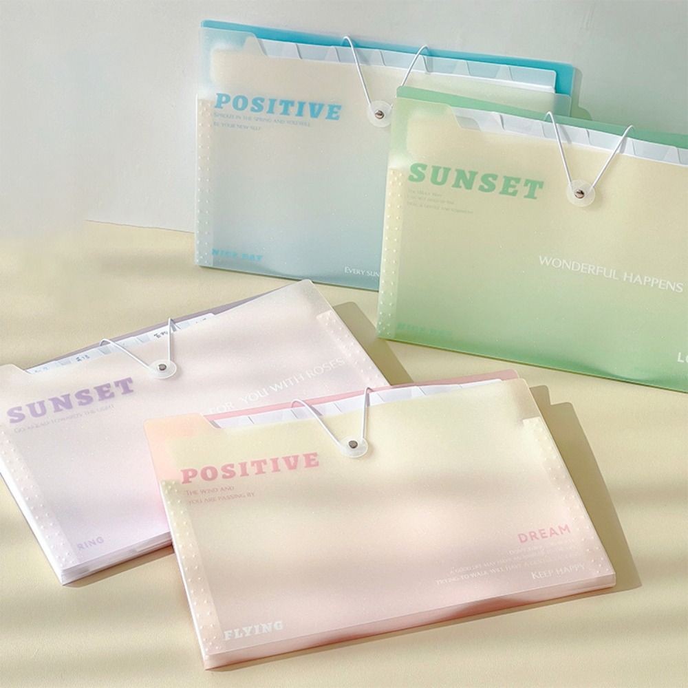 

Waterproof A4 File Folder Fashion 8 Pockets Large Capacity File Organizer PP Thickened Classification Folder School Office