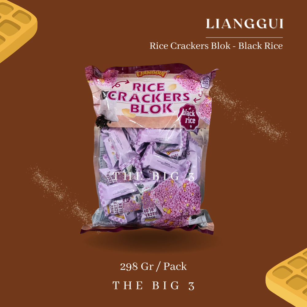 

Lianggui Rice Crackers Blok Black Rice 280 gr / Pack - TBTHOME