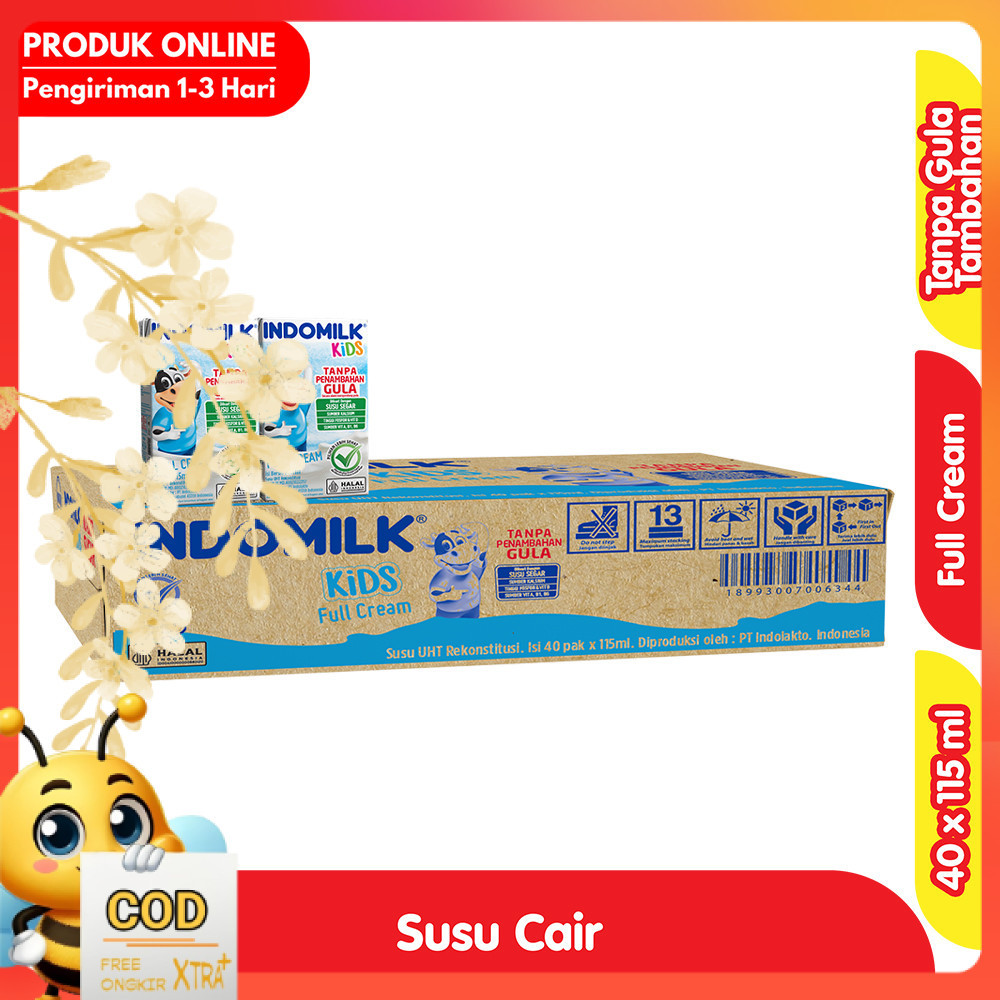 

Indomilk Kids Susu UHT Full Cream Tanpa Tambahan Gula Kotak 40 x 115 ml - Karton