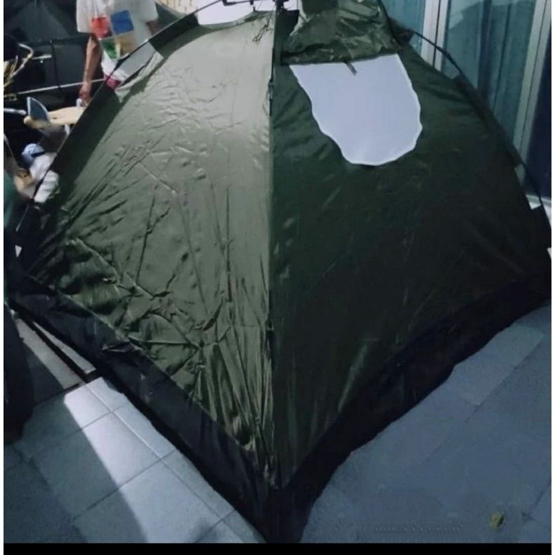 Tenda Dome Otomatis TNI Single Layer Kapasitas 4 Orang Camping Lipat Otomatis Quick Open Anti UV Rai