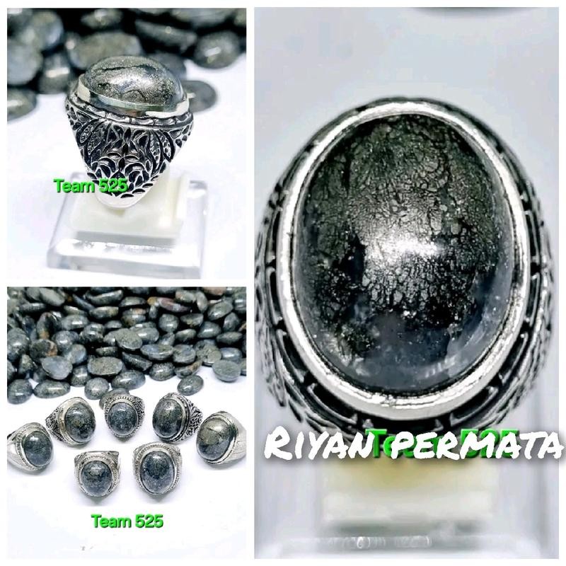 Cincin batu badar perak ereke ring alpaka ukir