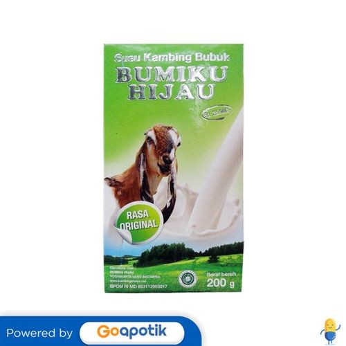 

Bumiku Hijau Susu Kambing Bubuk Rasa Original Box 200 Gram