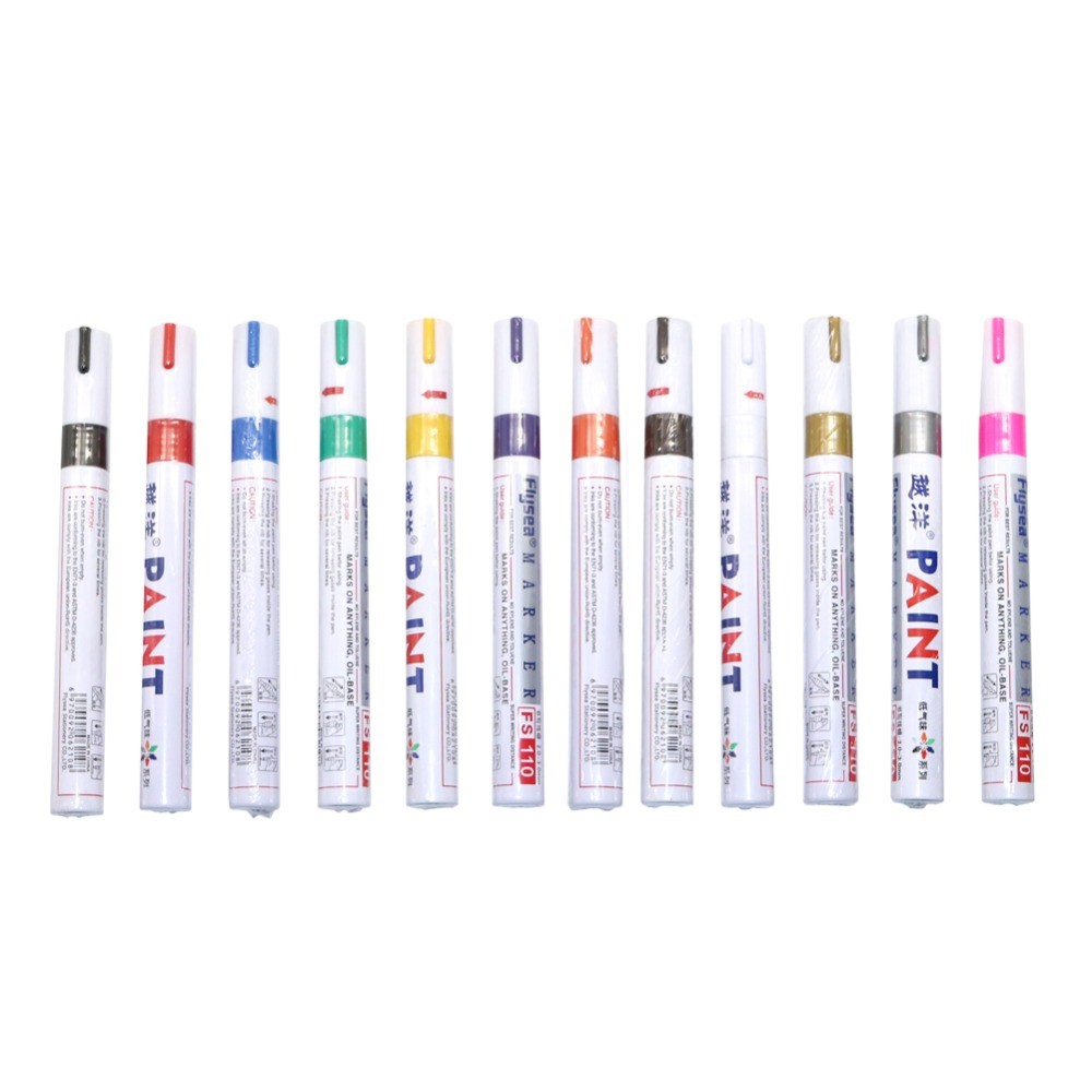 

12 Colors DIY Fill Paint pen Marker pen Durable Low Odor Tire pen Graffiti Stationery Environmental Protection Painting Supplies