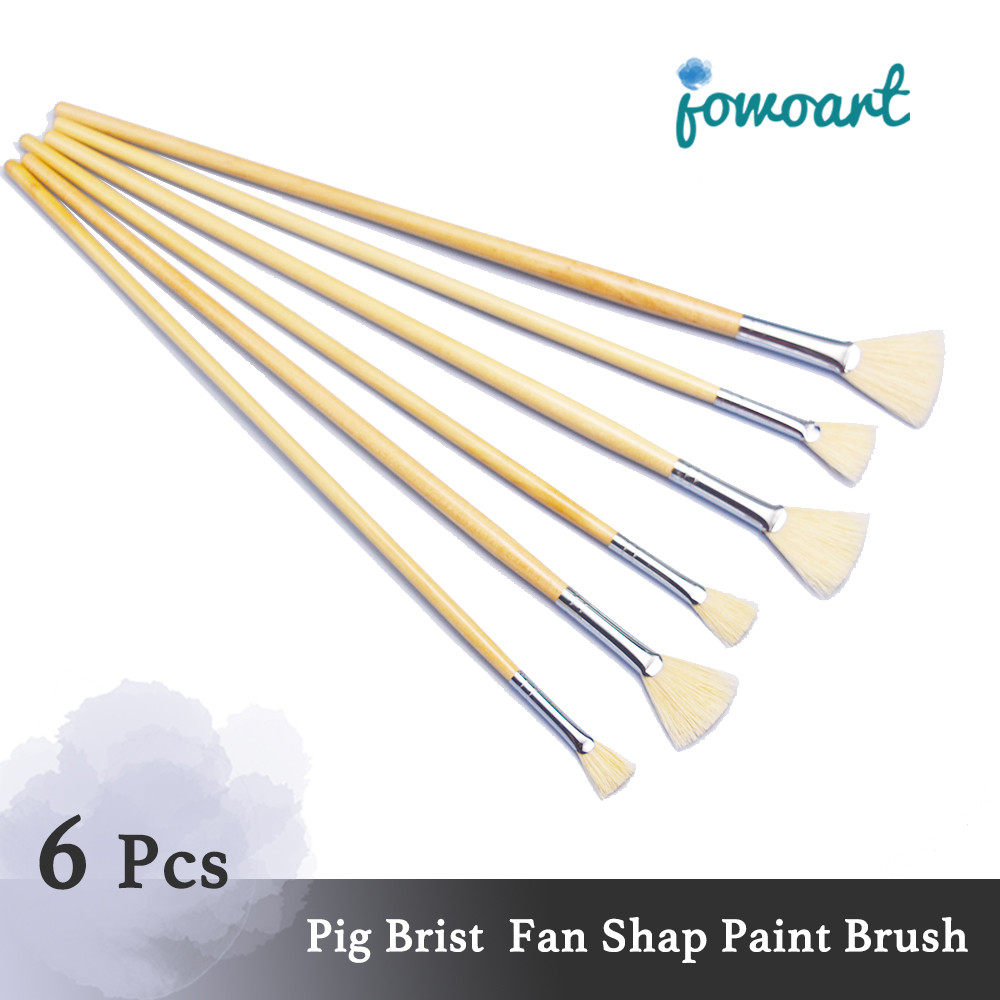

Jowoart Oil Painting Brush 6pcs/set Pig Bristles Fan Shap Gouache Acrylic Painting Practice Brushes Painting Art for Supplies