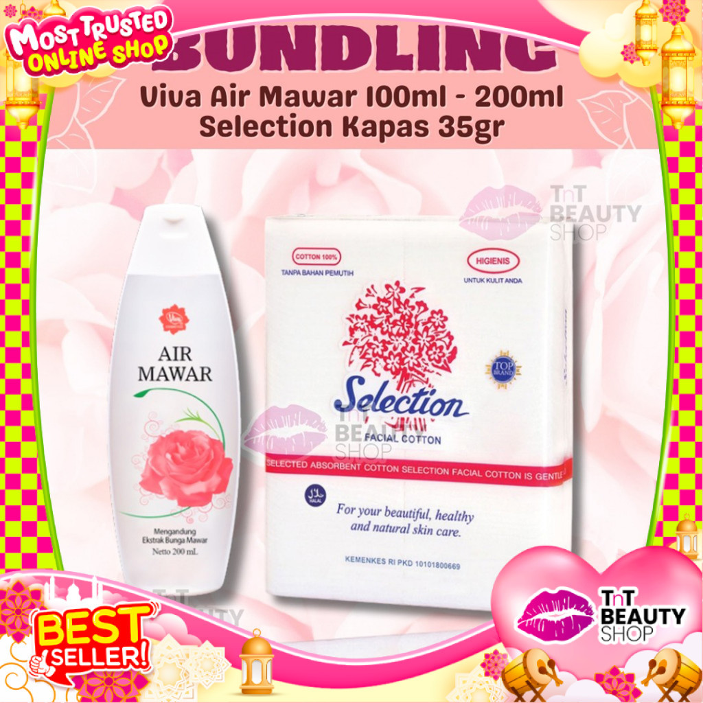 [BUNDLING] Viva Air Mawar 100ml - 200ml | Selection Kapas 35gr| TnT Beauty Shop