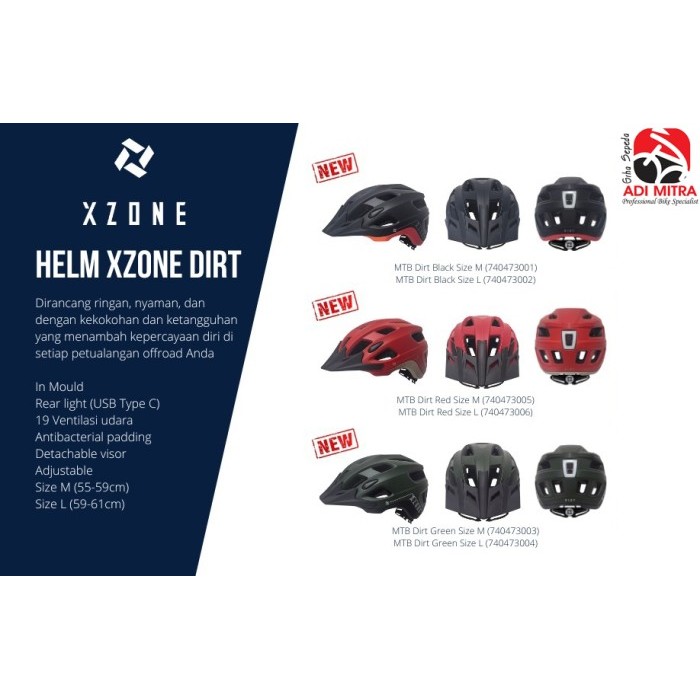 XZone Dirt MTB Helmet Helm Sepeda MTB Mountain Bike