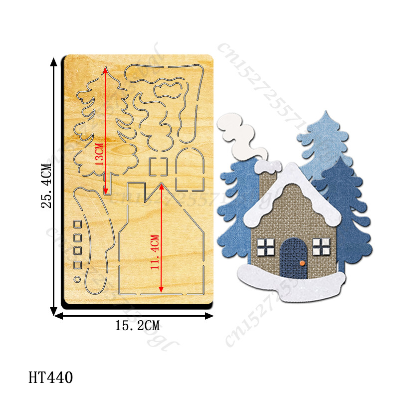 

Christmas House Cutting dies - New Die Cutting And Wooden Mold,HT440 Suitable For Common Die Cutting Machines On The Market.