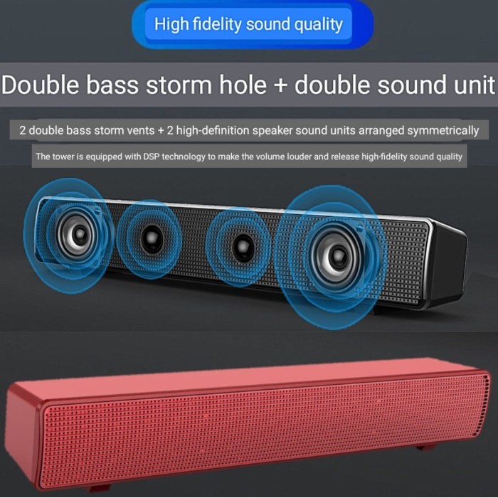 Soundbar Speaker Double Bass 2 + 2 High Definition Sound Mid