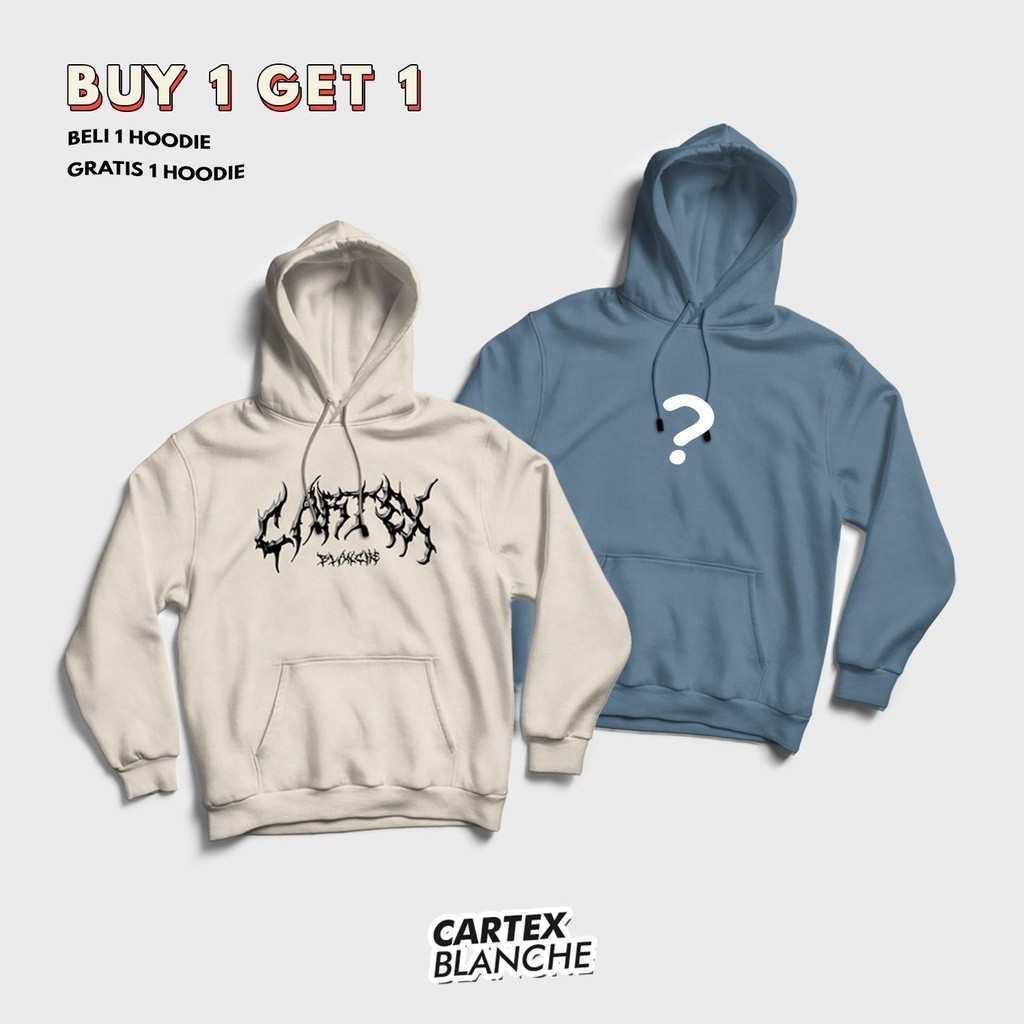 [BEST DEALS] CARTEXBLANCHE - Promo Buy 1 Get 1 Hoodie Jumper Emo Style (sablon) + Free 1 Hoodie Rand