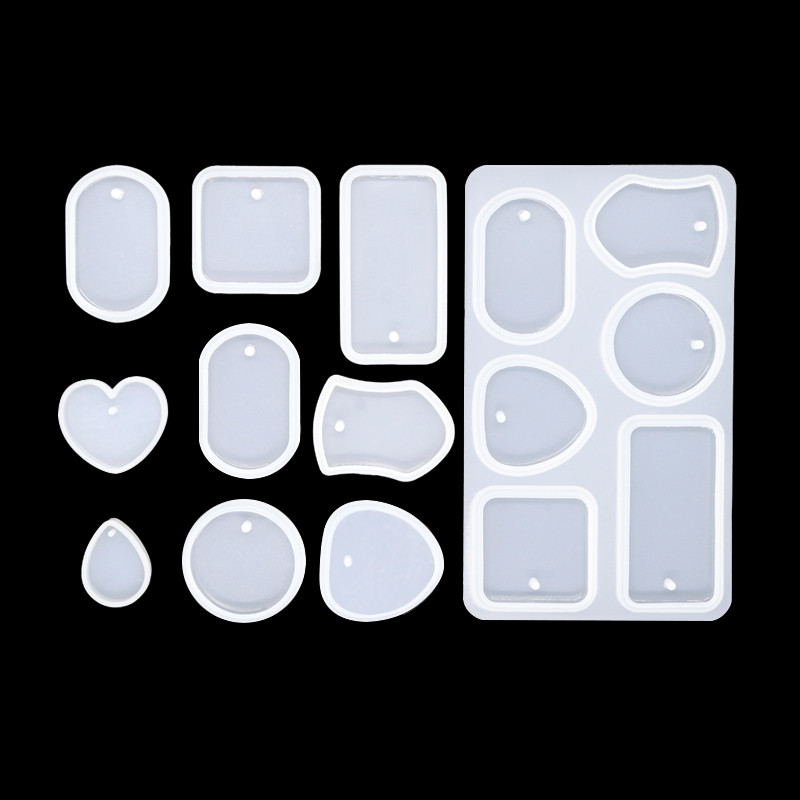 

1-30Pcs Keychain Pendant Transparent Silicone Mold DIY Pendant Crystal Epoxy Resin Mold Round Rectangle Pendant Jewelry Making