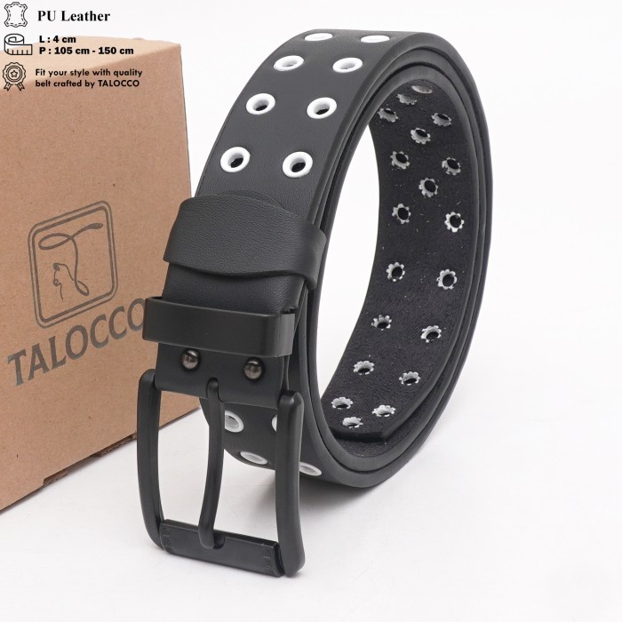 Ikat Pinggang Kulit Aksesoris Fashion Pria Dan Wanita Lebar 4 cm - Hitam, 105 cm