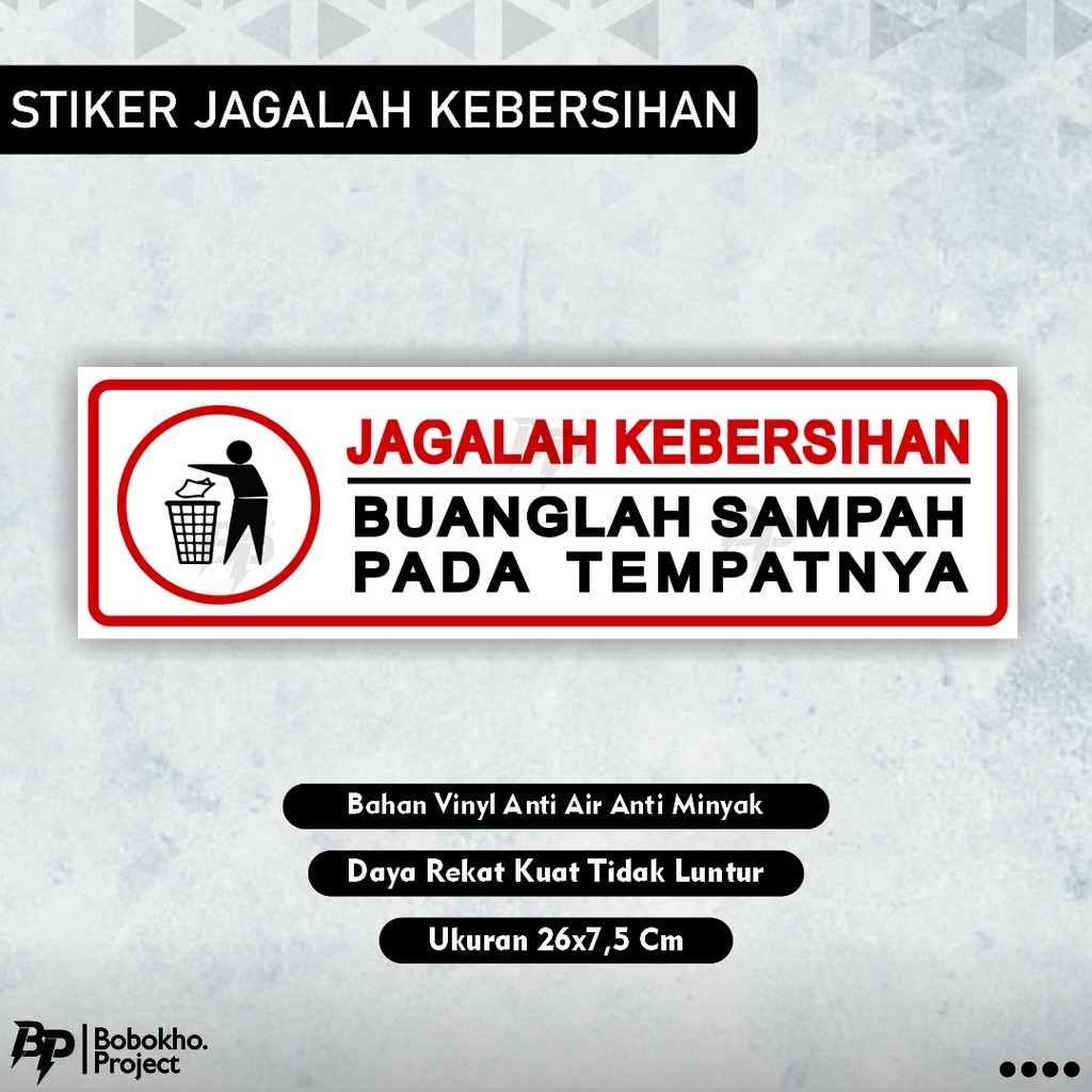 

Sticker jagalah kebersihan buang sampah pada tempatnya / sticker buanglah sampah pada tempatnya / stiker buang sampah / stiker sampah
