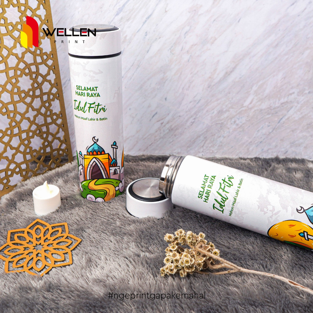 

WELLEN PRINT - Tumbler Idul Fitri Untuk Souvenir Hampers Ramadhan / Botol Minum Stainless Custom Edisi Lebaran/ keluarga oleh oleh