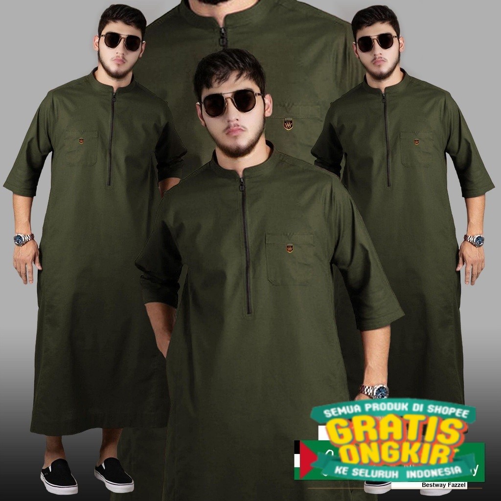 Jubah Gamis Pria al-ashr  Pakaian Busana Pria muslim pria model Samase Haramain/ keluarga oleh oleh