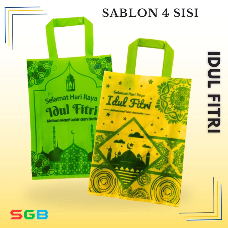 

LITTLE KAIKA | GB67 Goodie Bag Handle ( HLS ) Edisi Idul Fitri Ukuran 38x45x8 dan 30x40x8 cm New / Spunbond Lebaran Tas Hampers Lebaran