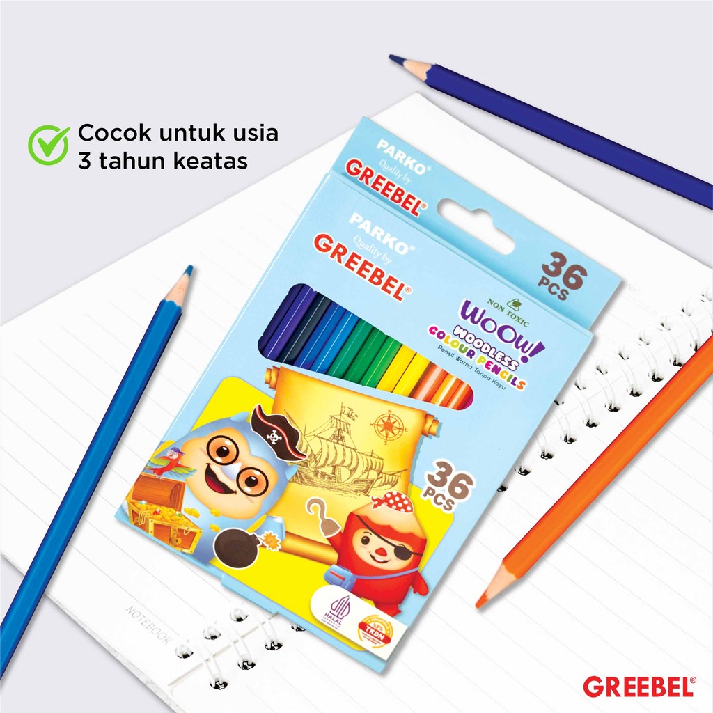 

YUH PARKO Pensil Warna 36 Warna / Woodless Colour (36 PKW-909) / Color Pencil Timur Agung Grosir
