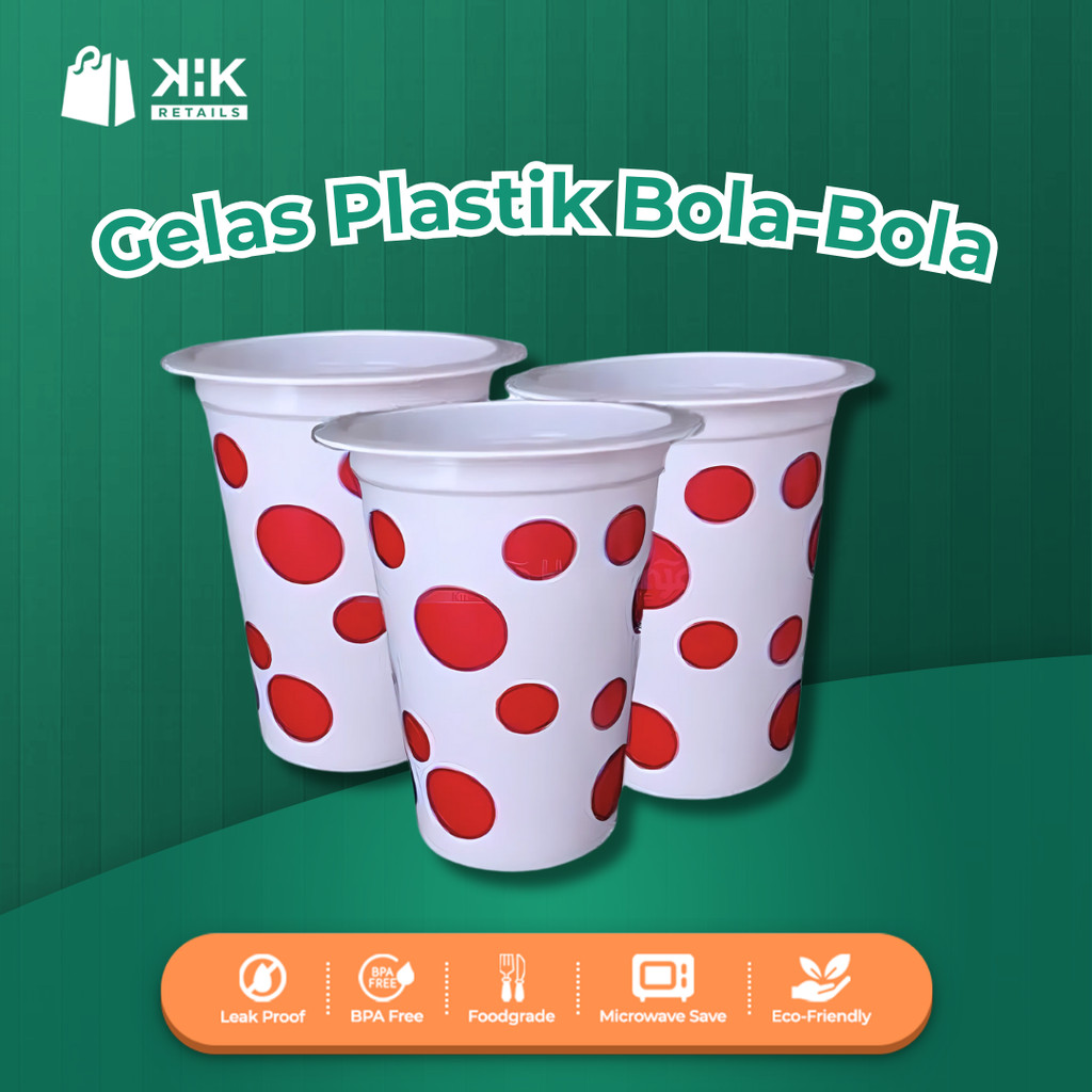 Gelas Plastik Bola-Bola ISI 25- Cup Plastik Unik Food Grade untuk Minuman Teh, Kopi, Jus