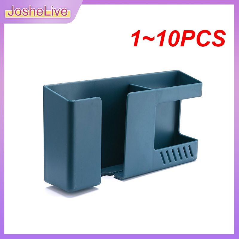 

1~10PCS In 1 Punch Free Wall Mounted Organizer Remote Control Storage Box Mobile Phone Plug Wall Holder Charging Multifunction