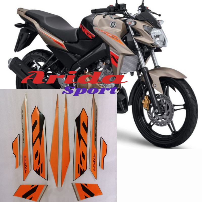 Striping Stiker sticker lis body yamaha new vixion advance nva thn 2016 2017 hitam gold stiker motor