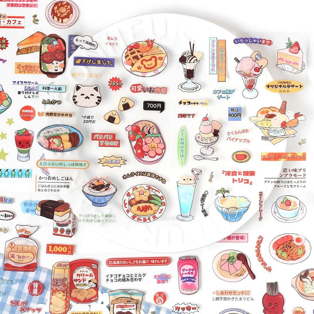 

[HARU] Food Street Series Sticker Sheets Juminocore Stickers Decorations Journal Japan Sticker Stiker Jepang Journaling Korea