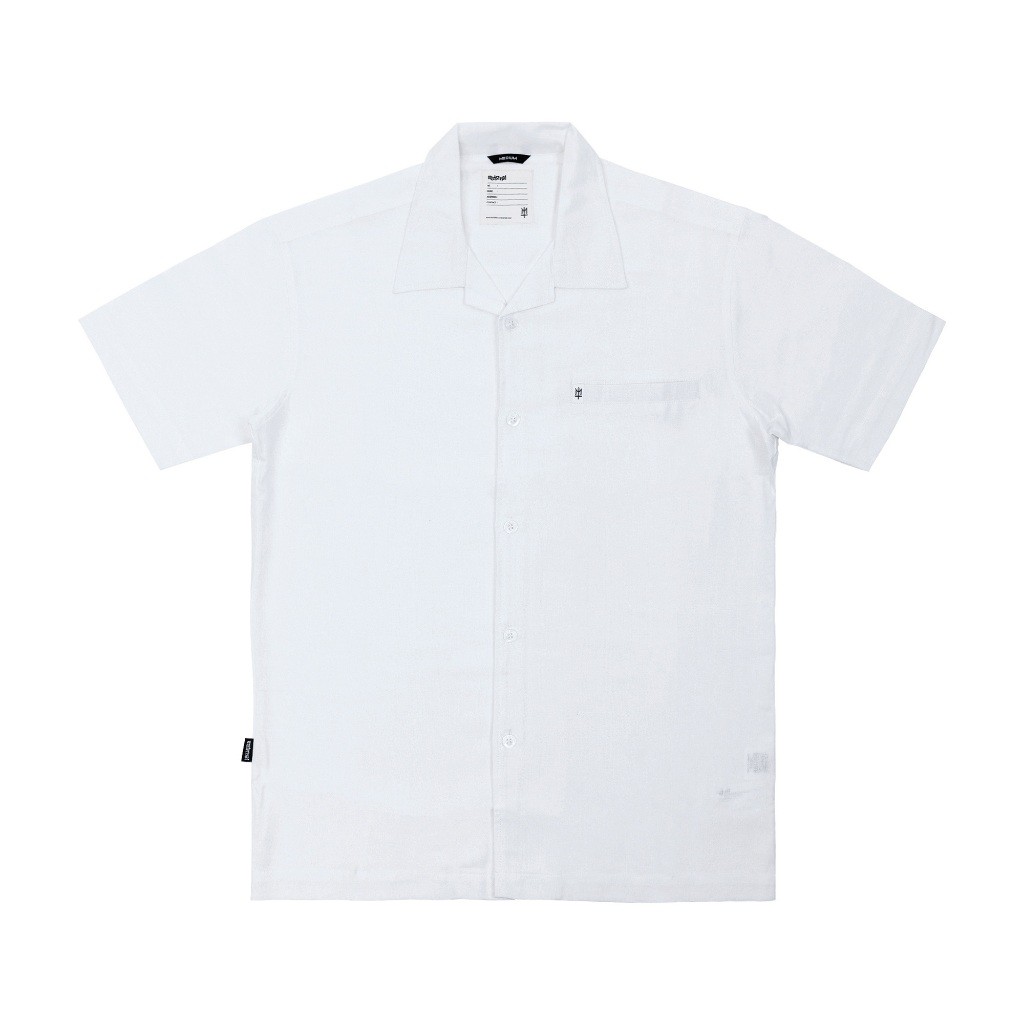 OPHIRT MATERNAL DISASTER KEMEJA PENDEK PUTIH WHITE SHORT SHIRT OPEN COLLAR ORIGINAL