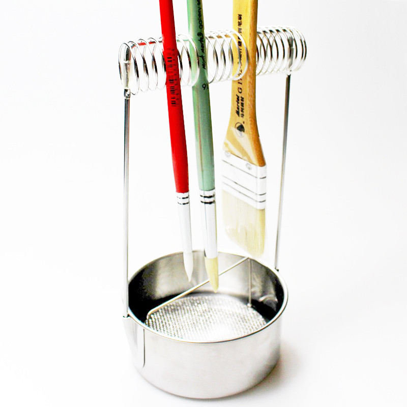 

Washing Pen Holder Stainless Steel Drying Pen Washing Water Chalk Oil Paint Brush Watercolor Pen Brush Can Be Hung To Wash Holde