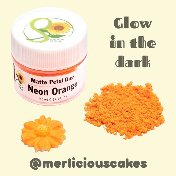 

Neon Orange Glow in The Dark Matte Petal Dust Sunflower Sugar Art 4 Gram