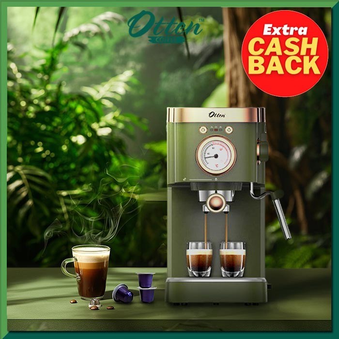 Otten - Mesin Kopi Espresso 20 Bar (Retto Forest Green) Coffee Espresso Machine