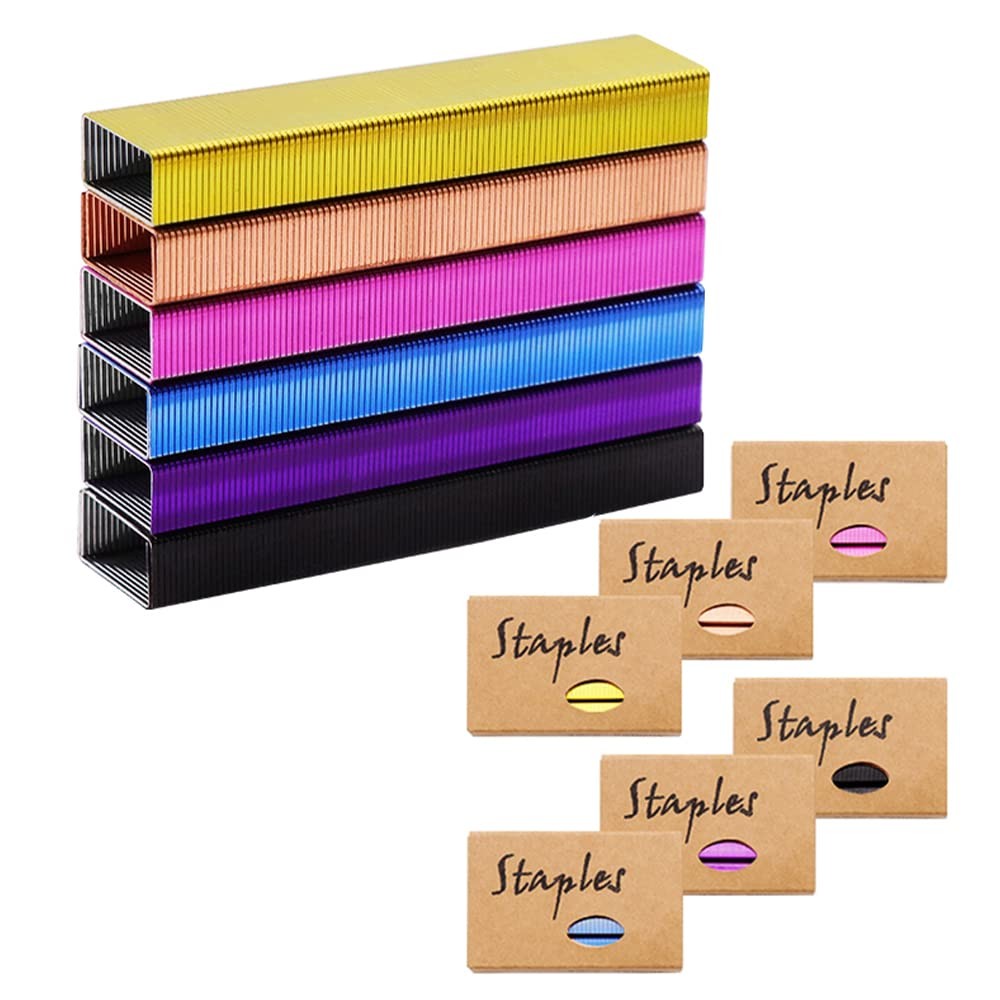 

Colored Staples Standard Stapler Staples Refill 26/6 Size 950/Pack 5700 Staples for Office School Stapling Stationery Supplies