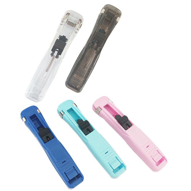 

Clam Clip Dispensers Reusable Hand Clamp Push Stapler Paper Book File Binder Binding Tools for Office Document School Supplies