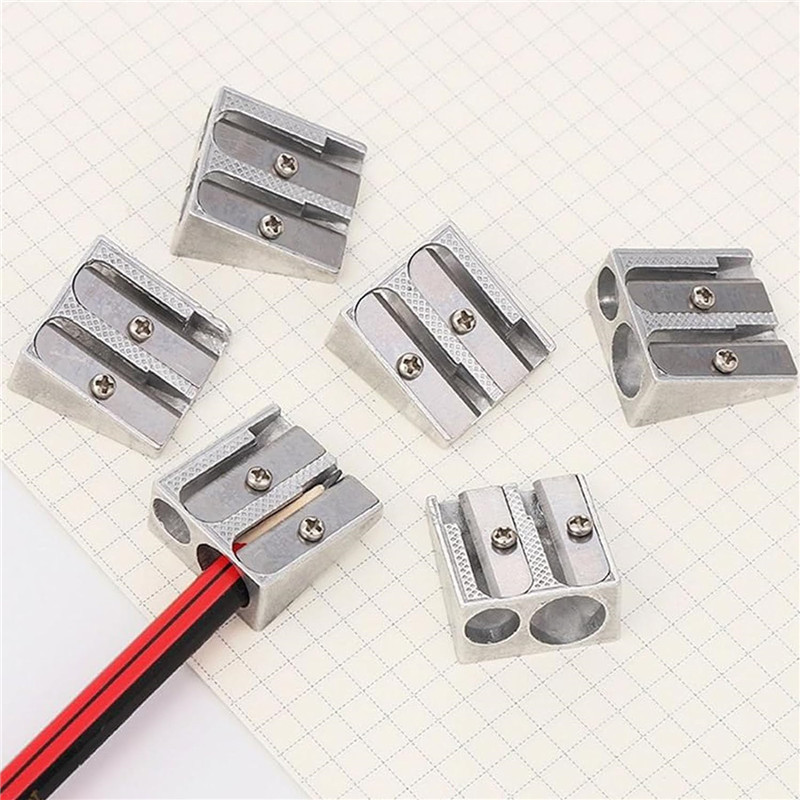 

Hand Held Pencil Sharpener Metal Pencil Sharpener Magnesium 2-Hole Pencil Sharpener Magnesium Alloy Wedge Profile for Pencils