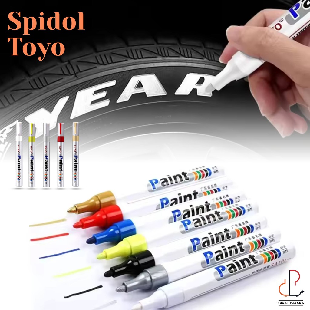 

Spidol Ban Mobil Motor TOYO Karet Car Tyre Paint Marker Spidol Warna Warni Original Permanen