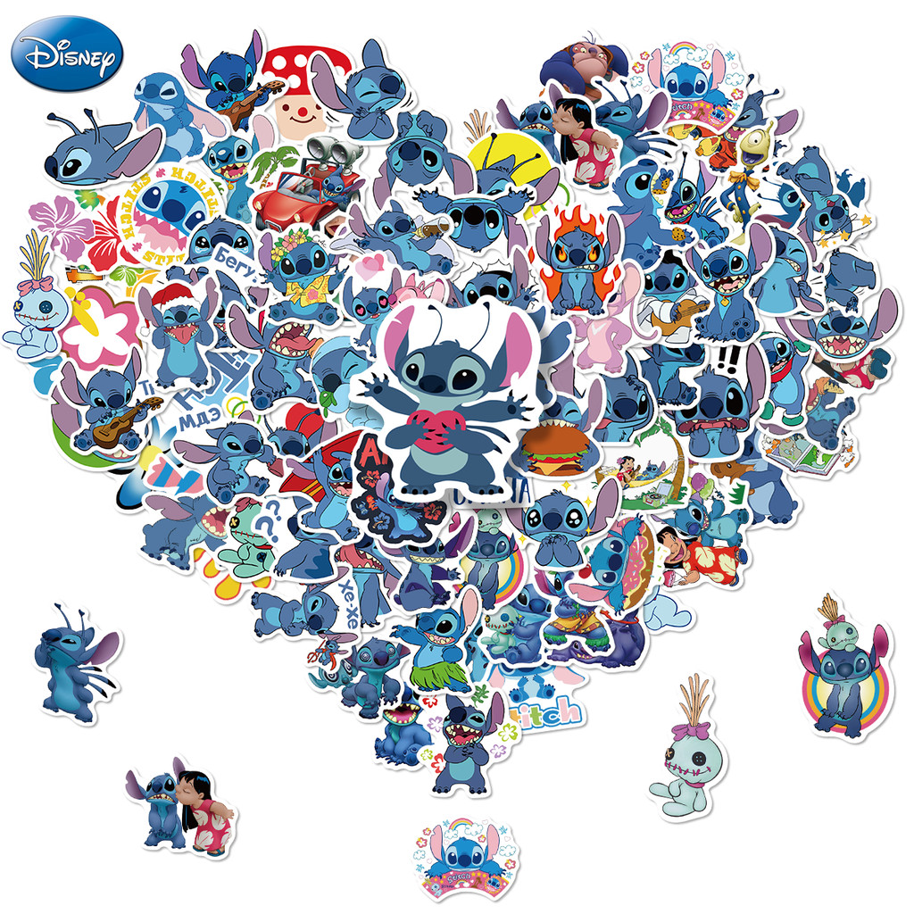 

100PCS Disney Stitch Stickers DIY Diary Laptop Scrapbook Luggage Skateboard Graffiti Decal Fun Stylish Classic Toys