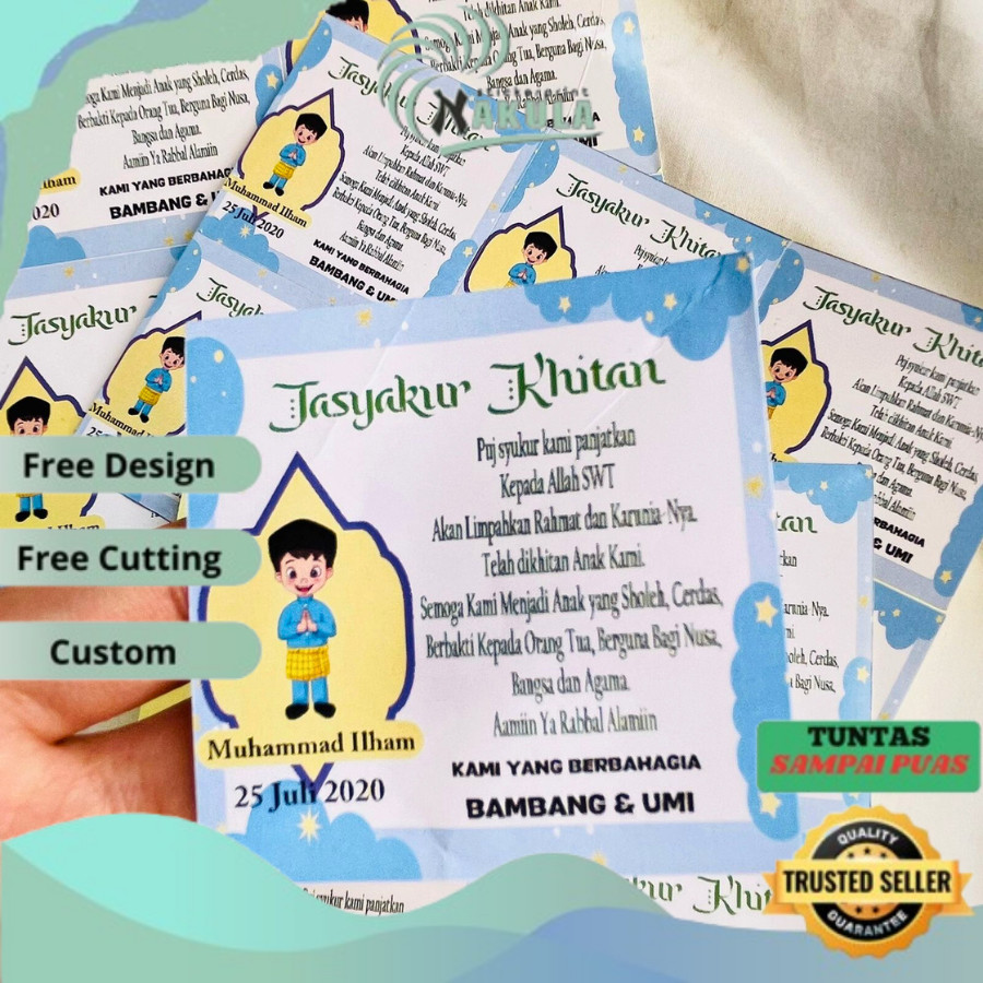 

NKL 2-6 Stiker Khitan / Tasyakuran Walimatul Khitan Bulat Custom Unik bentuk kotak