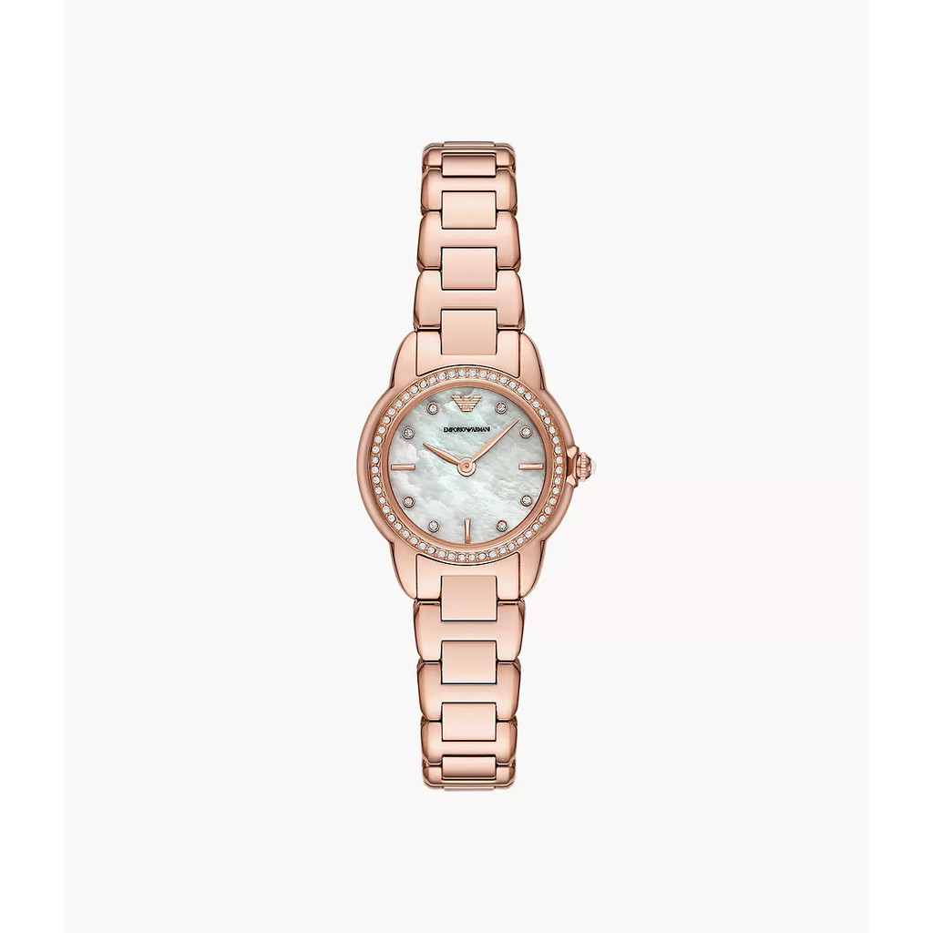 Emporio Armani Two-Hand Rose Gold-Tone Stainless Steel Jam Wanita AR11671