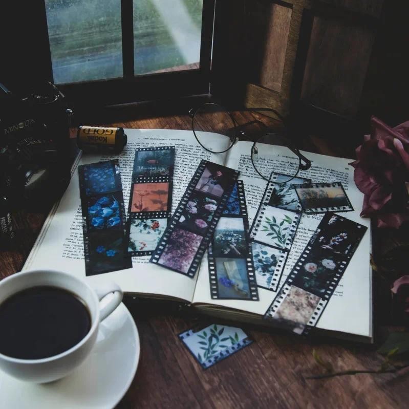 

30pcs/bag PET Stickers Fixed Time Series Vintage DIY Film Style Scrapbooking Junk Journal Decoration