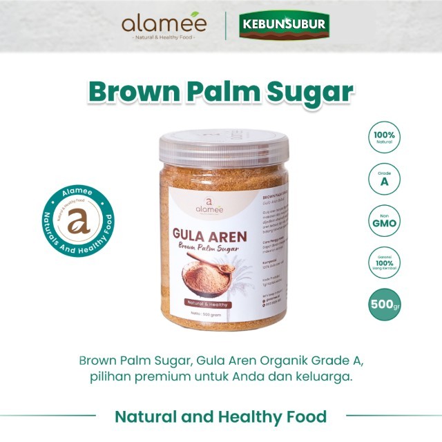 

ALAMEE Gula Aren Asli Bubuk Pure Palm Sugar Organik Premium Semut Powder Organic 500gr Kebunsubur