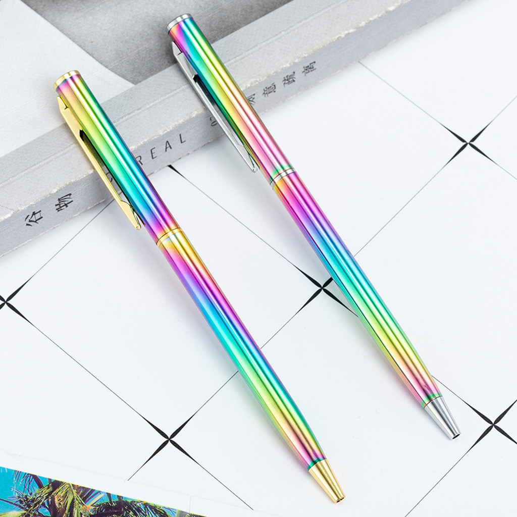 

1 Piece Creative Multicolor Ballpoint Pen Business Metal Office Rotate Pens School Stationery Office Supplies