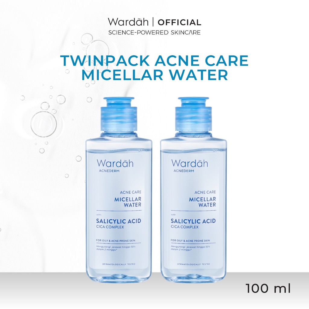[TWINPACK] WARDAH Micellar Water 100ml All Series - Perfect Bright, Calm and Soothe Nature Daily, Ac