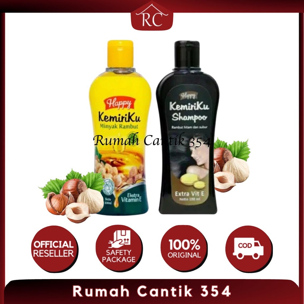 Happy KemiriKu Shampoo + Minyak Rambut Penghilang Uban Shampoo Kemiri Ubanan Rumah Cantik 354 Medan