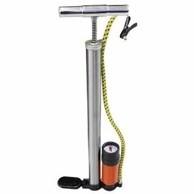 Pompa Ban Motor Sepeda Tabung Meteran Stainless Steel SILVER