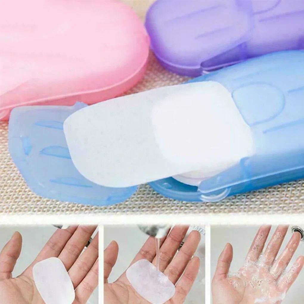 

200/100PCS Travel Soap Paper Disposable Convenient Soap Paper Washing Hand Clean Scented Mini Slice Soaps Bathroom Accessories