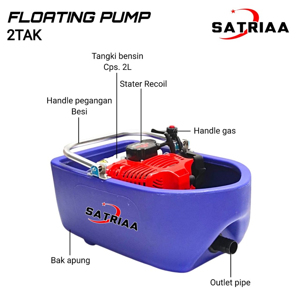 Mesin Floating Pump 2 Tak Mesin Pompa Apung 2 Tak Mesin Siram Bawang Merah 2 Tak Matsukawa MK52 FIRM